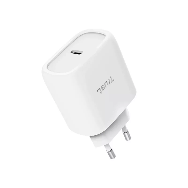 TRUST Maxo 45W USB-C GaN nabíjačka, 45 W, USB-C výstup, max. 20 V, 2 m kábel, biela