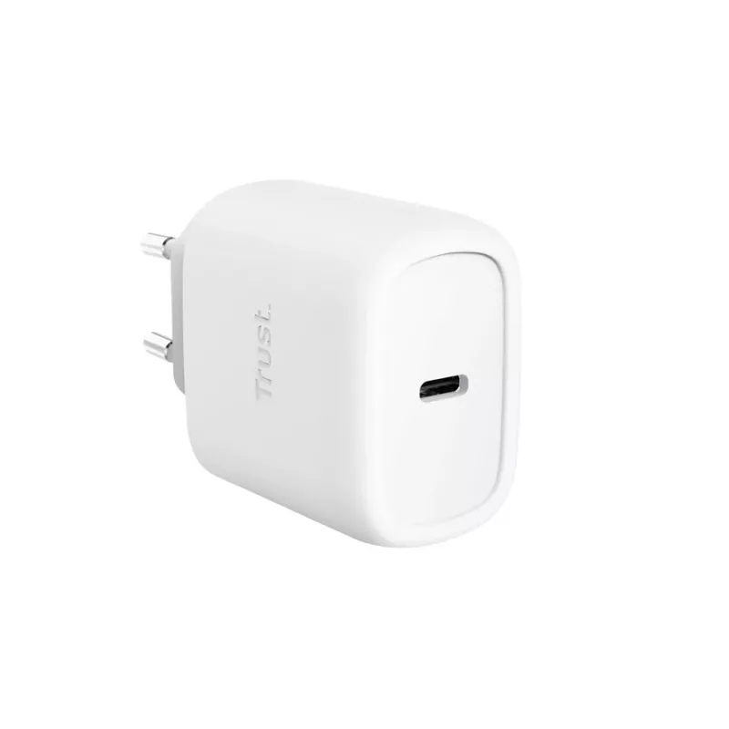 TRUST Maxo 45W USB-C GaN nabíjačka, 45 W, USB-C výstup, max. 20 V, 2 m kábel, biela