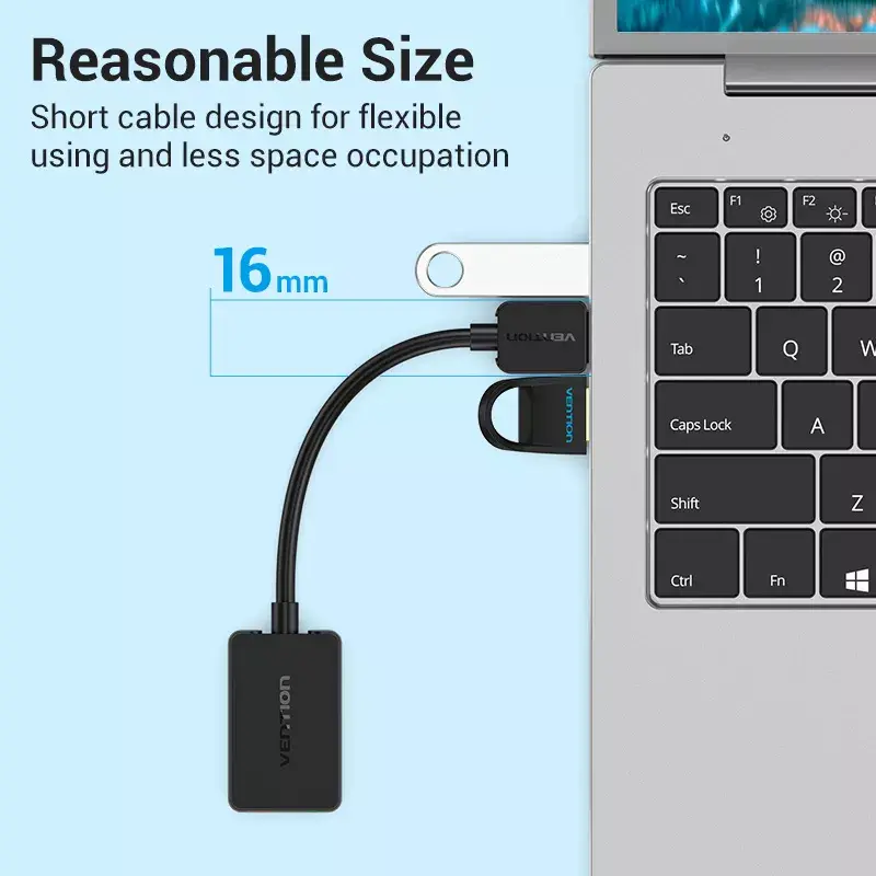 Vention 2-portová externá USB zvuková karta 0,15 m čierna 2.1 kanály 16 bit