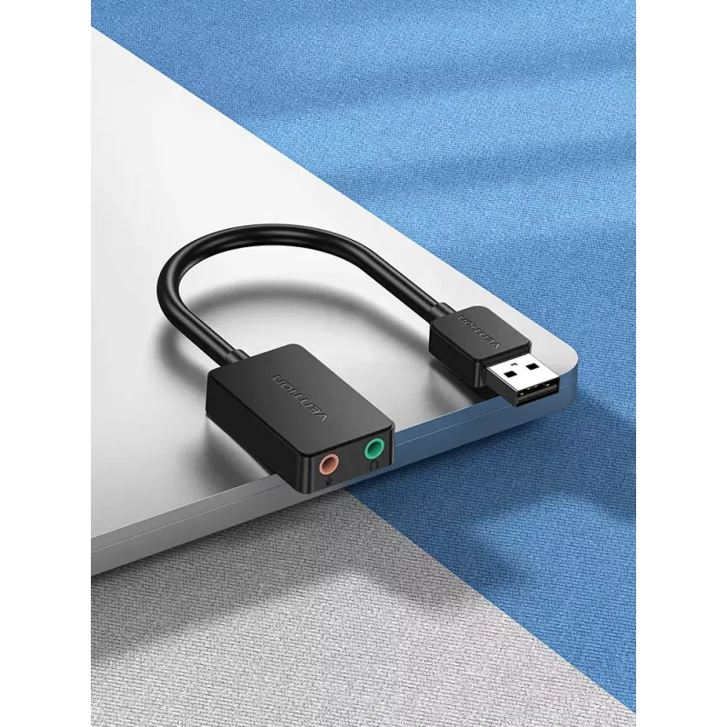 Vention 2-portová externá USB zvuková karta 0,15 m čierna 2.1 kanály 16 bit