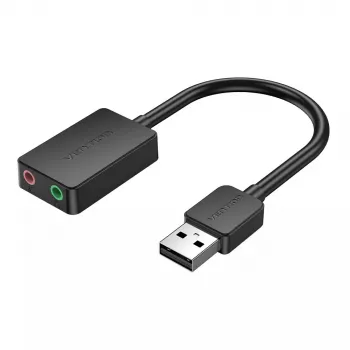 Vention 2-portová externá USB zvuková karta 0,15 m čierna 2.1 kanály 16 bit