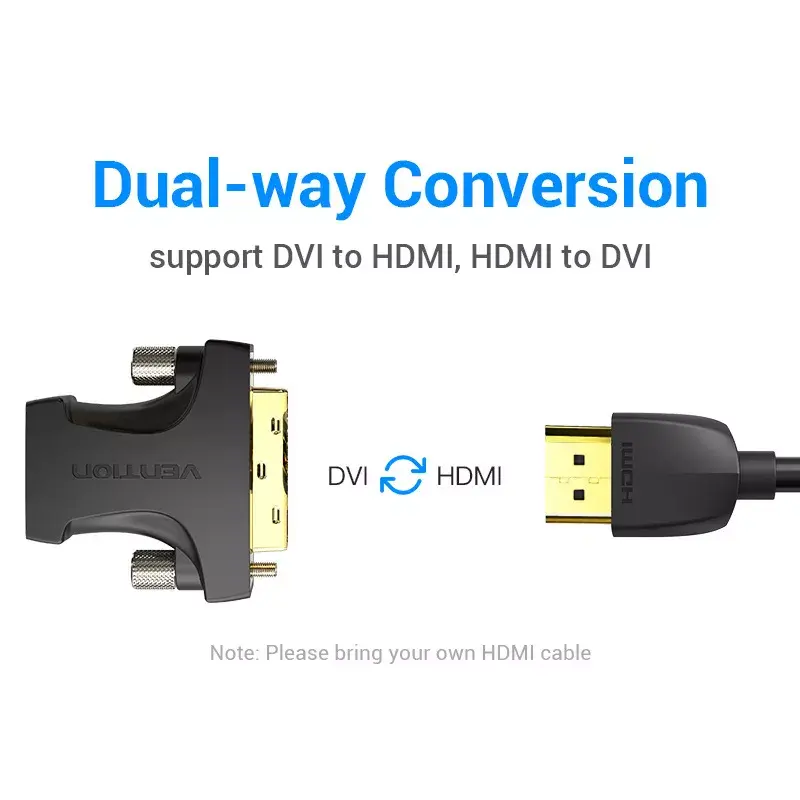 Vention HDMI konektor samica na DVI konektor samec adaptér čierny 1920x1080 60Hz