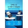 USB adaptér Vention CDWB0 USB 2.0 konektor samec na USB-C konektor samica čierny PVC
