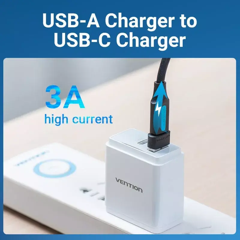 USB adaptér Vention CDWB0 USB 2.0 konektor samec na USB-C konektor samica čierny PVC