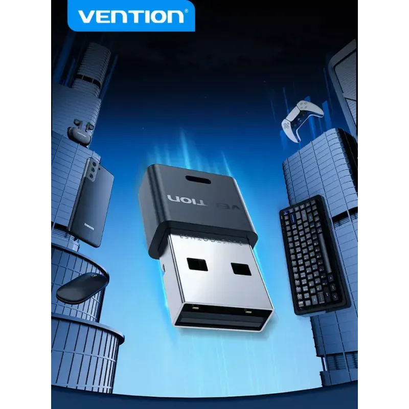 USB Bluetooth sieťový adaptér Vention NAHB0 — bezdrôtový USB host, Bluetooth rozhranie, čierny