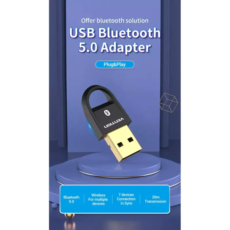 USB Bluetooth 5.0 adaptér Vention CDSB0 čierny