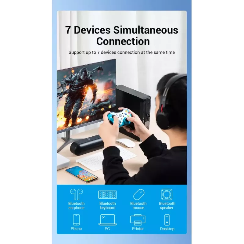 USB Bluetooth 5.0 adaptér Vention CDSB0 čierny