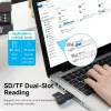 Vention CLGB0 čítačka kariet 2 v 1, USB 3.0 A, SD + TF, dvojité písmeno jednotky, čierna