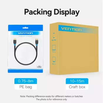 HDMI kábel Vention 2 m, HDMI 2.0, 18 Gbit/s, 4K@60Hz, HDR, ARC, Ethernet, čierny