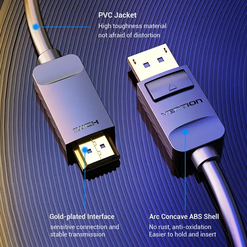 Vention kábel DP na HDMI 1,5 m čierny DisplayPort HDMI 1,5 m