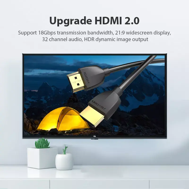 Vention prenosný HDMI kábel 3M čierny HDMI 2.0 18 Gbit/s
