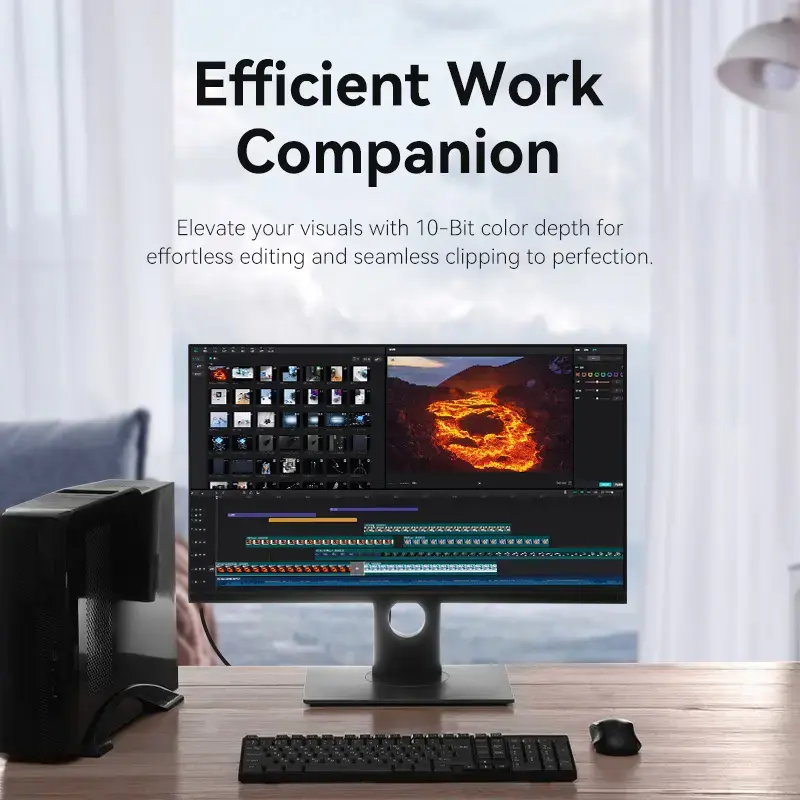 DisplayPort kábel, konektor samec-konektor samec, Vention, 1,5 m, 4K HD, čierny, priemer 6 mm