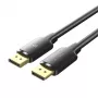 DisplayPort kábel, konektor samec-konektor samec, Vention, 1,5 m, 4K HD, čierny, priemer 6 mm