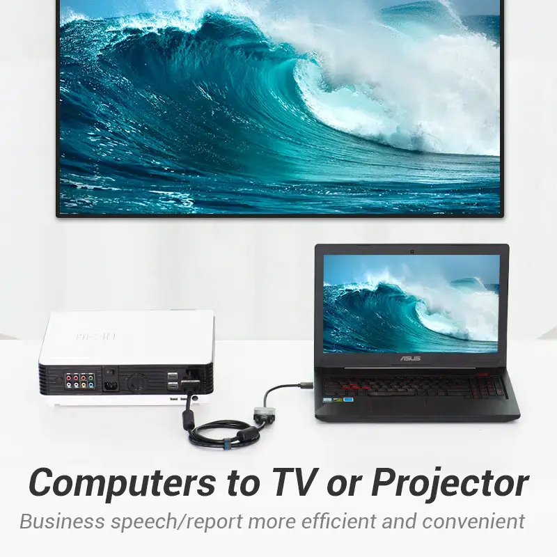 Vention konvertor HDMI na VGA 0,15 m čierny HDMI typ A VGA