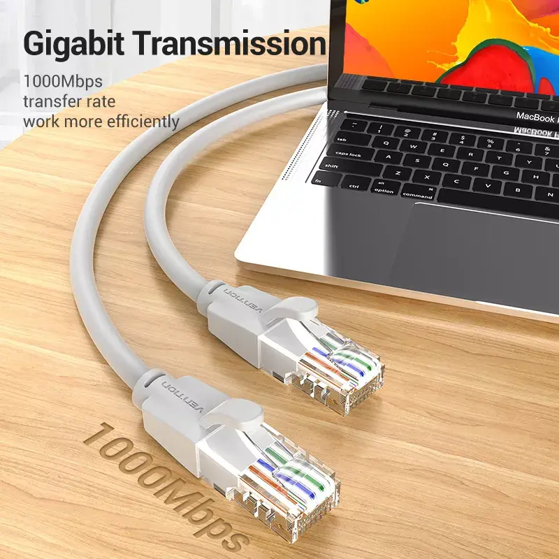 Sieťový kábel Vention Cat.6 UTP patch kábel RJ-45 0,5m sivý