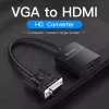 Konvertor VGA na HDMI Vention 0,15 m čierny VGA HDMI Micro-USB audio
