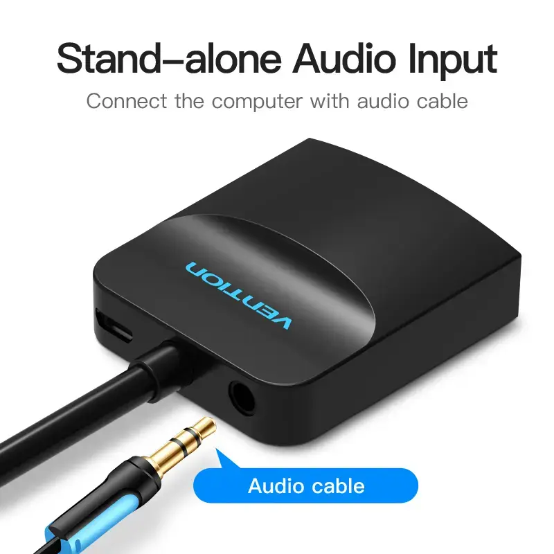 Konvertor VGA na HDMI Vention 0,15 m čierny VGA HDMI Micro-USB audio
