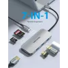 Dokovacia stanica Vention USB-C na HDMI USB 3.0x3 SD TF PD 100W sivá