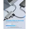 Dokovacia stanica Vention USB-C na HDMI USB 3.0x3 SD TF PD 100W sivá