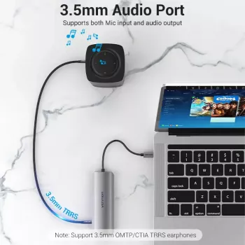 Vention TOLHB rozbočovač USB-C, 0,15 m