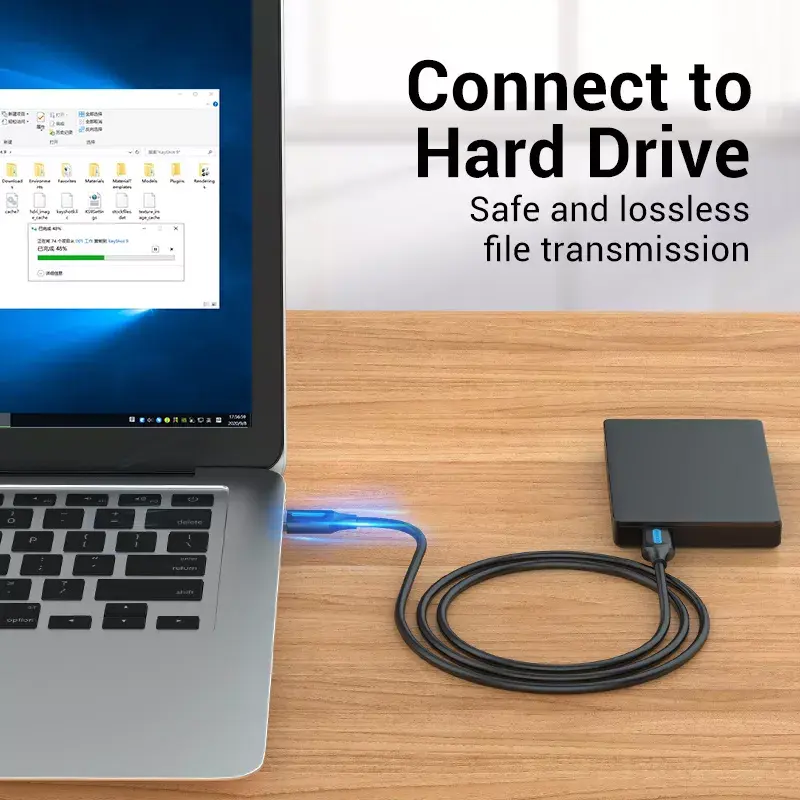Vention COJBH kábel USB 2.0, USB-A samec – USB-A samec, 2 m, 2 A, čierny