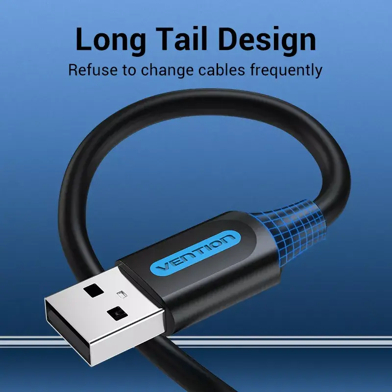 Vention COJBH kábel USB 2.0, USB-A samec – USB-A samec, 2 m, 2 A, čierny