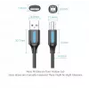Kábel USB 2.0 A samec na B samec 3 m — Vention — čierny PVC, 480 Mbit/s, 2 A