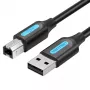 Vention COQBJ kábel USB 2.0 A–B, vidlica–vidlica, 5 m, čierny