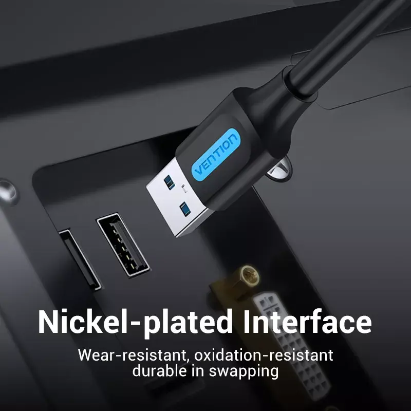 Vention CONBD kábel USB 3.0, USB-A samec – USB-A samec, 0,5 m, PVC, čierny