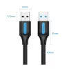 Vention CONBD kábel USB 3.0, USB-A samec – USB-A samec, 0,5 m, PVC, čierny