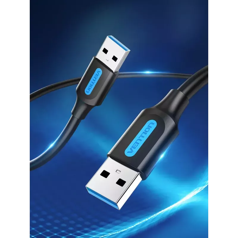 Vention CONBD kábel USB 3.0, USB-A samec – USB-A samec, 0,5 m, PVC, čierny