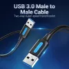 Vention CONBD kábel USB 3.0, USB-A samec – USB-A samec, 0,5 m, PVC, čierny