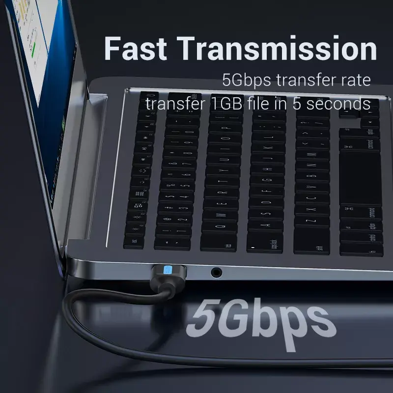 Vention CONBD kábel USB 3.0, USB-A samec – USB-A samec, 0,5 m, PVC, čierny