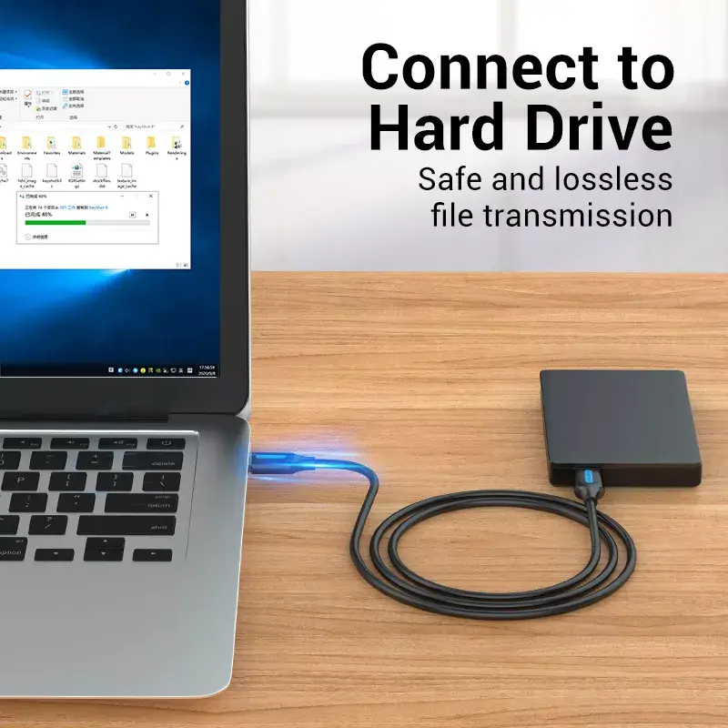Vention CONBD kábel USB 3.0, USB-A samec – USB-A samec, 0,5 m, PVC, čierny