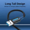 Vention CONBD kábel USB 3.0, USB-A samec – USB-A samec, 0,5 m, PVC, čierny