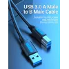 Vention COOBI tlačiarenský kábel USB 3.0, USB-A samec na USB-B samec, 3 m, 5 Gbps, čierny