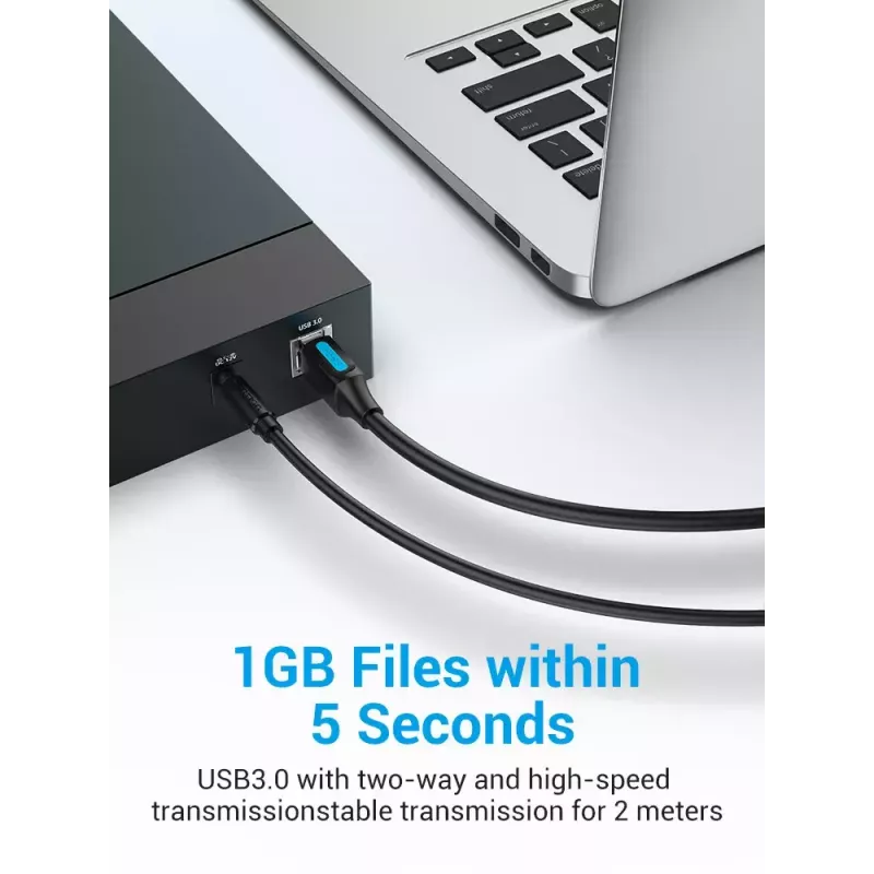 Vention COOBI tlačiarenský kábel USB 3.0, USB-A samec na USB-B samec, 3 m, 5 Gbps, čierny