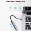 Vention CKOHB mini rozbočovač USB 3.0 4 v 1, 1x USB 3.0 + 3x USB 2.0, 5 Gbps, 0,15 m, hliník, sivý