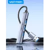 Vention CKOHB mini rozbočovač USB 3.0 4 v 1, 1x USB 3.0 + 3x USB 2.0, 5 Gbps, 0,15 m, hliník, sivý