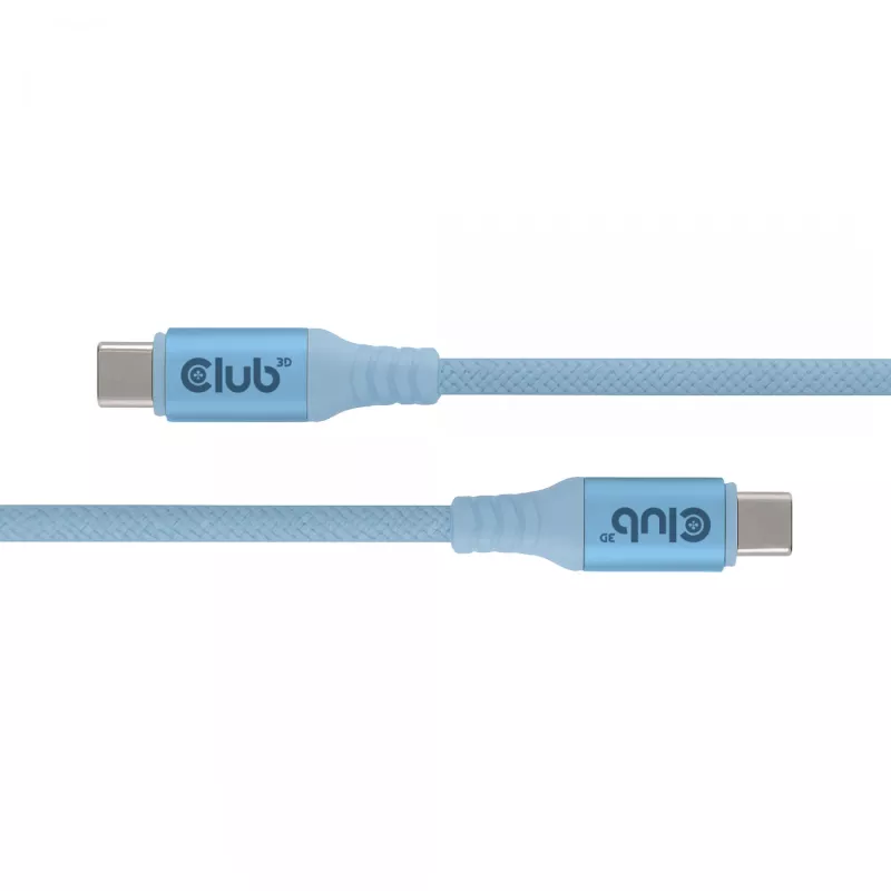 Club 3D CAC-3030 kábel USB-C Magnetic-Coil, 240 W PD3.1, obojsmerný, rýchle nabíjanie, 2 m (6,56 ft), modrý