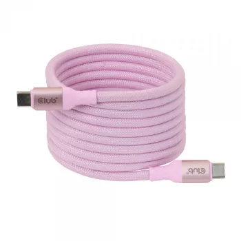 CLUB3D USB-C Magnetic-Coil 240W ružový kábel 2m USB 2.0