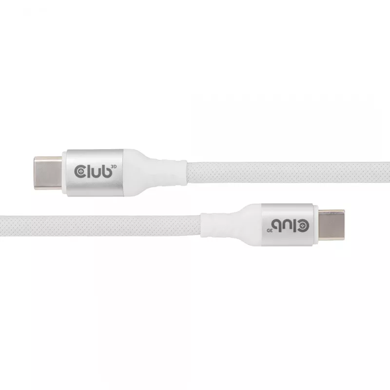 USB-C Magnetic-Coil kábel Club 3D CAC-3032 — biely, dizajn s magnetickou cievkou na nabíjanie a prenos dát