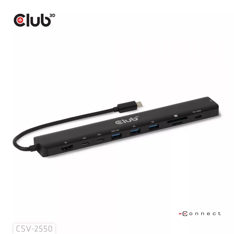CLUB3D 10-1 prenosný dock USB Type-C® 10Gbps na HDMI™ 8K30Hz PD3.1 max. 140 Watt