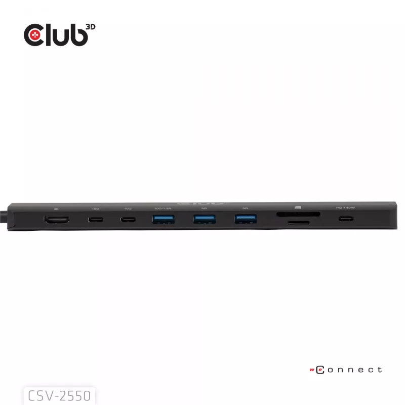 CLUB3D 10-1 prenosný dock USB Type-C® 10Gbps na HDMI™ 8K30Hz PD3.1 max. 140 Watt