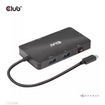 CLUB3D USB Gen2 Type-C na Dual DisplayPort 4k60Hz 7-in-1 HUB