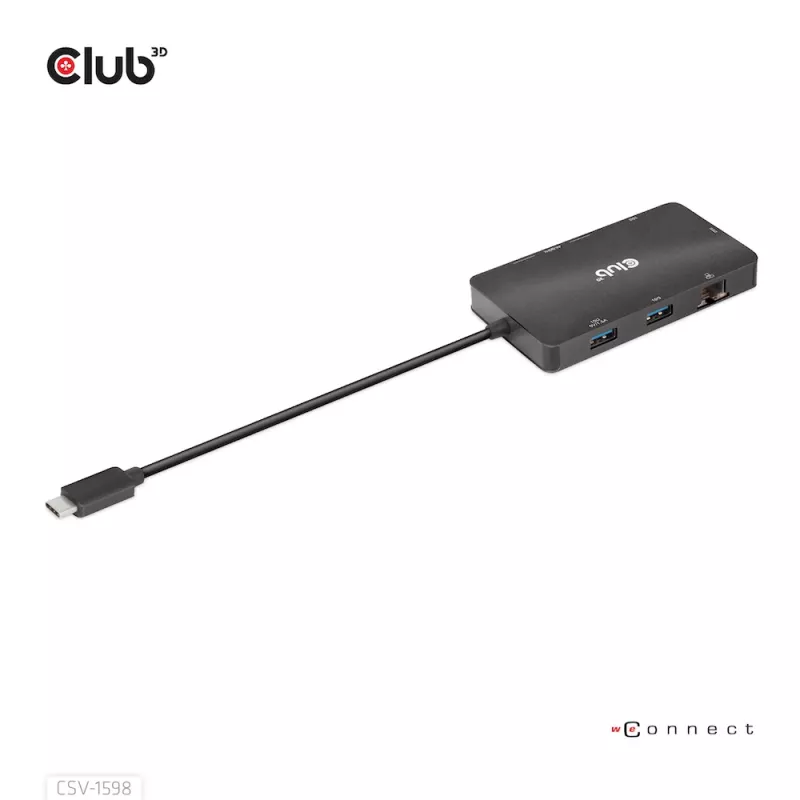 CLUB3D USB Gen2 Type-C na Dual DisplayPort 4k60Hz 7-in-1 HUB
