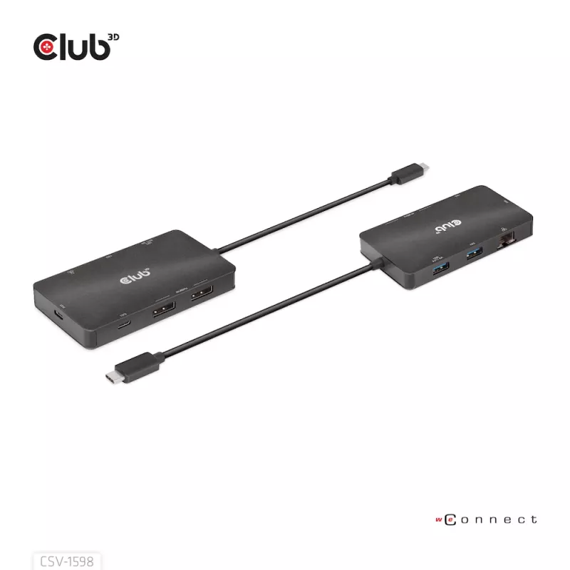 CLUB3D USB Gen2 Type-C na Dual DisplayPort 4k60Hz 7-in-1 HUB