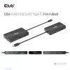 CLUB3D USB Gen2 Type-C na Dual DisplayPort 4k60Hz 7-in-1 HUB