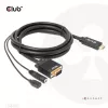 Club 3D CAC-1712 kábel HDMI na VGA M/M s napájaním Micro-USB a zvukom 3,5 mm, 2 m (6,56 ft), 28AWG