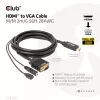Club 3D CAC-1712 kábel HDMI na VGA M/M s napájaním Micro-USB a zvukom 3,5 mm, 2 m (6,56 ft), 28AWG